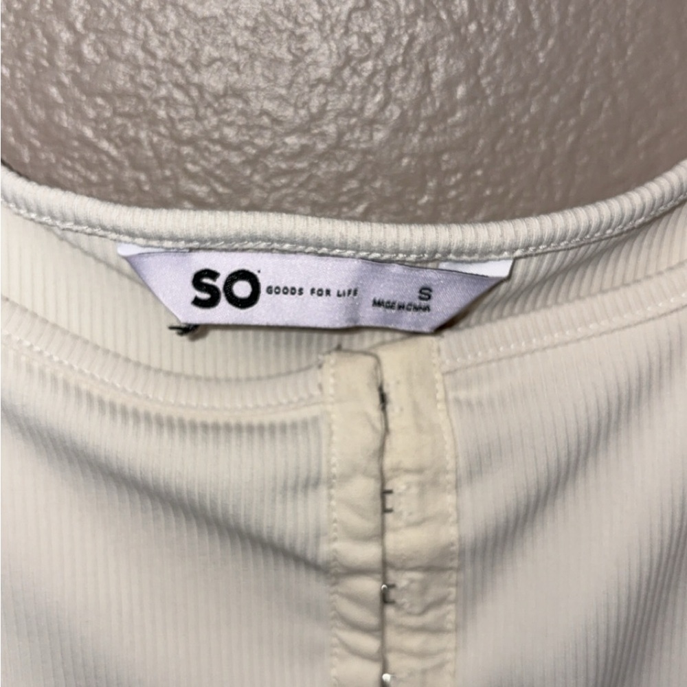 SO Cream Ribbed Knit Top - Picture 2 of 3